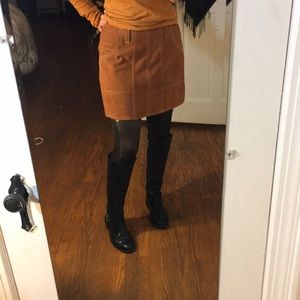 Anna sui suede mustard skirt